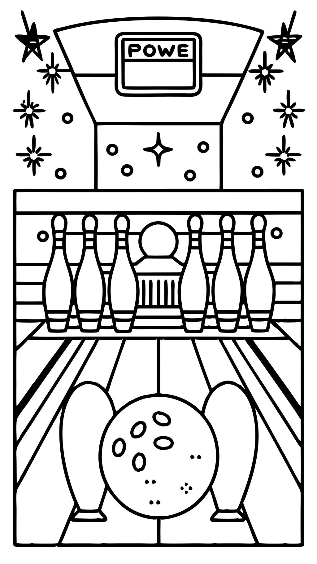 bowling alley coloring pages